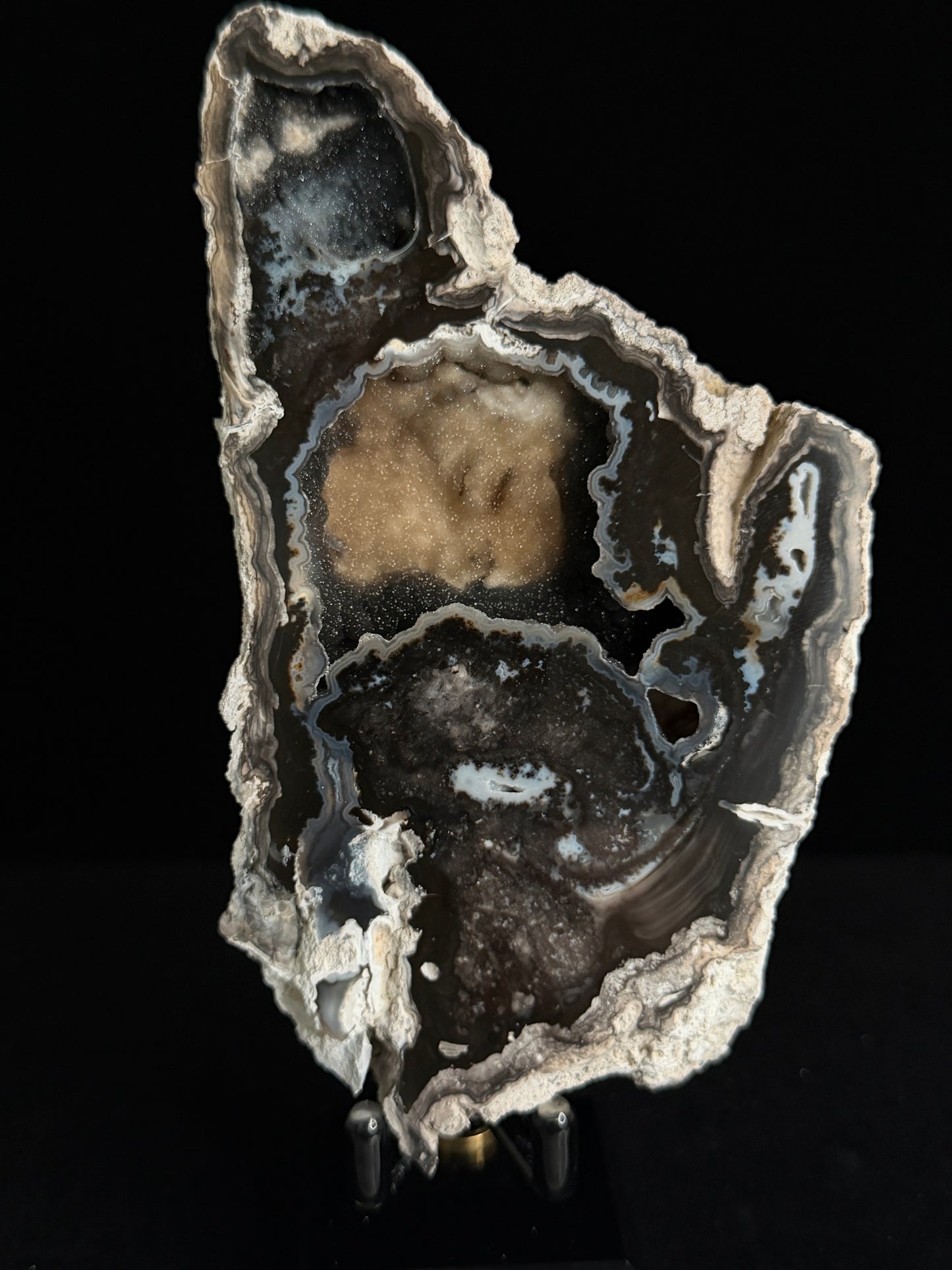 Polished Coral Geode Pair