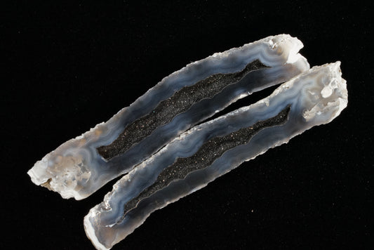 Polished Coral Geode/Fossil Pair with Crystals