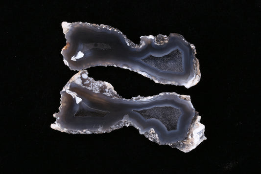 Polished Coral Geode/Fossil Pair with Crystals